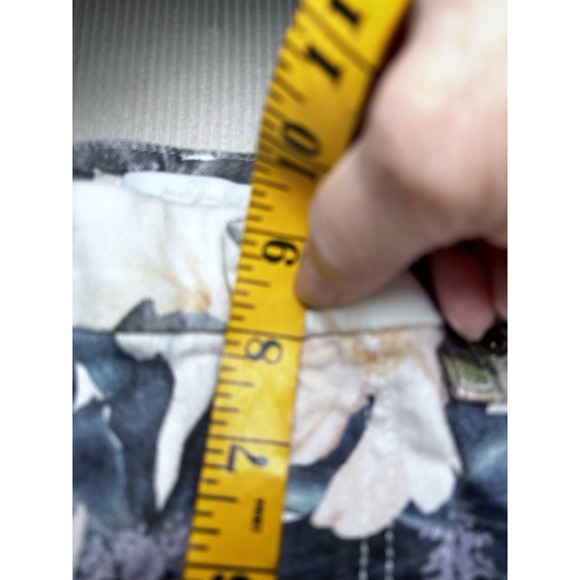 7 For All Mankind Floral Print Ankle Skinny Jeans Size 32 Made In USA - Picture 10 of 14